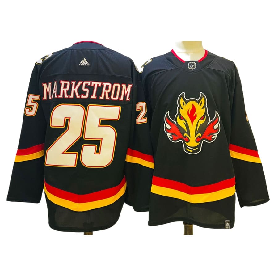 Men's Calgary Flames Jacob Markstrom Black Alternate Authentic Player Jersey