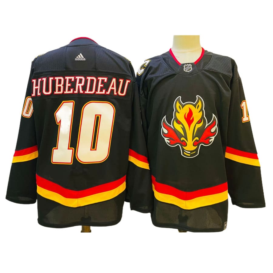 Men's Calgary Flames Jonathan Huberdeau Black Alternate Authentic Player Jersey