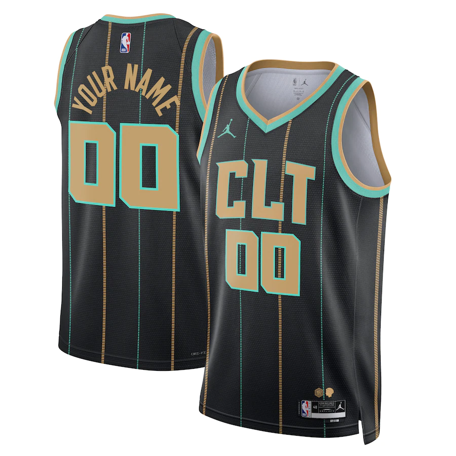 Custom Charlotte Hornets Jordan Brand Black 2022-23 Swingman Jersey - City Edition
