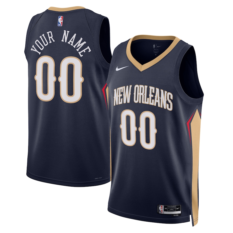 Custom New Orleans Pelicans Navy 2022-23 Swingman Jersey - Association Edition