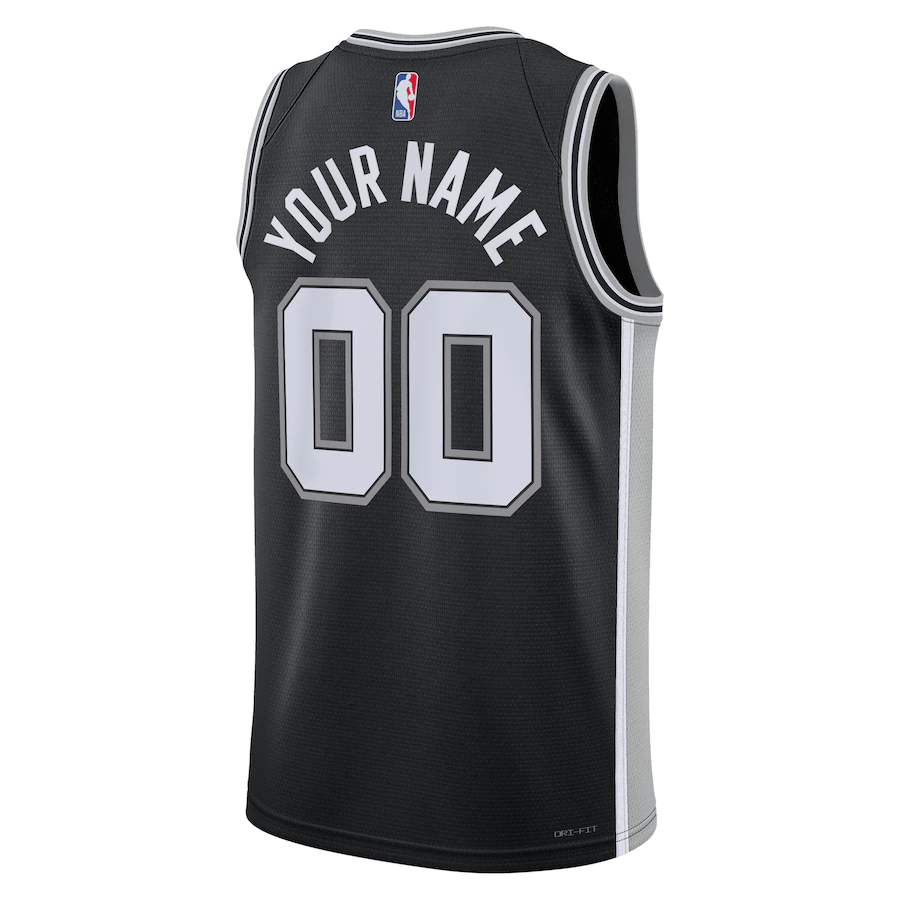 Custom San Antonio Spurs Black 2022-23 Swingman Jersey - Icon Edition