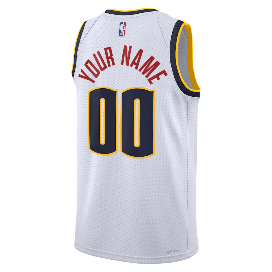 Custom Denver Nuggets White 2022-23 Swingman Jersey - Association Edition