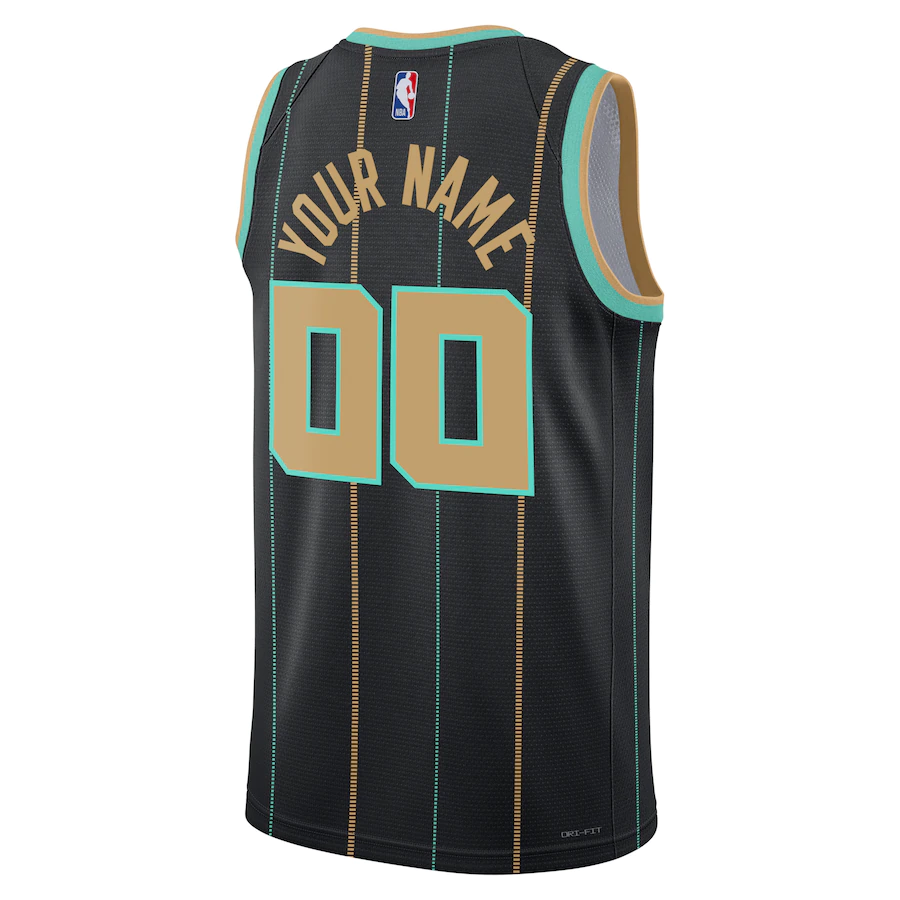 Custom Charlotte Hornets Jordan Brand Black 2022-23 Swingman Jersey - City Edition
