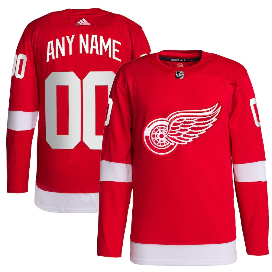 Custom Men's Detroit Red Wings adidas Red Home Primegreen Authentic Player Jersey