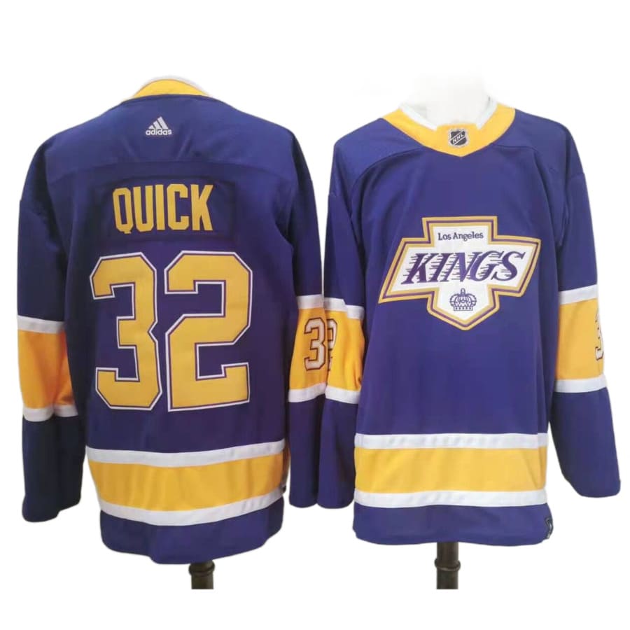 Men's Los Angeles Kings Jonathan Quick adidas Purple Authentic Player Jersey