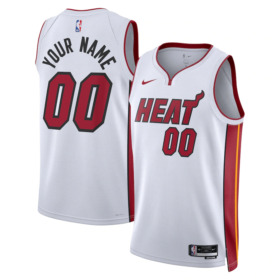 Custom Miami Heat White 2022-23 Swingman Jersey - Association Edition