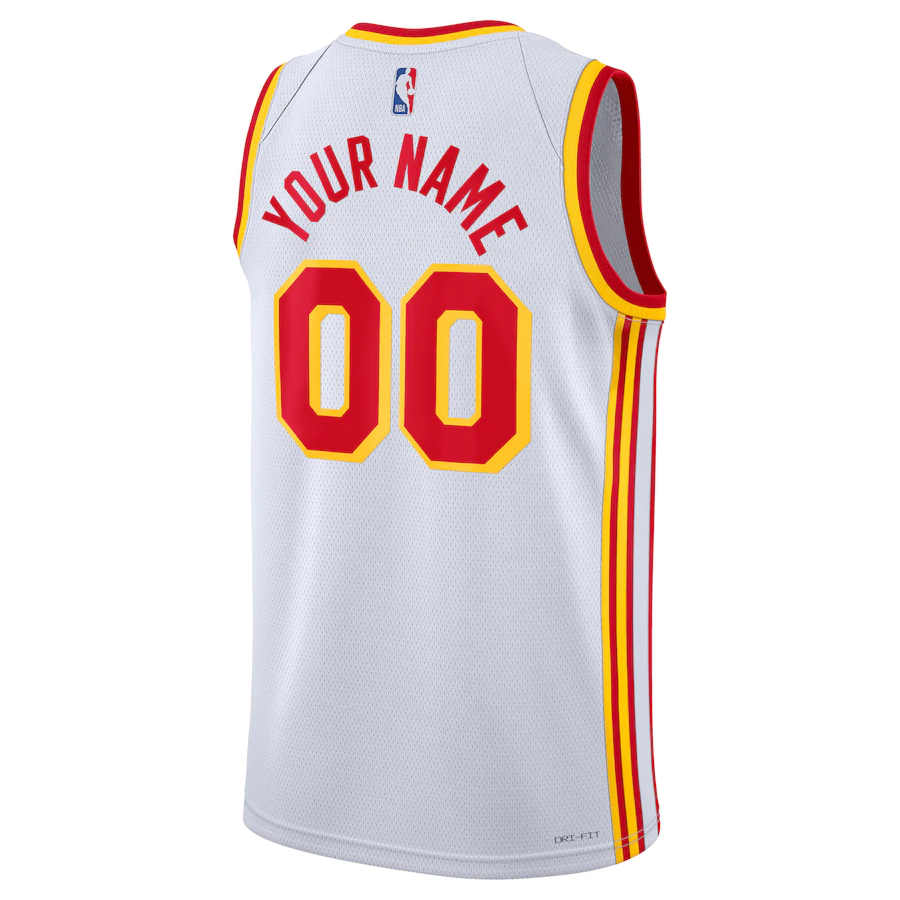 Custom Atlanta Hawks White 2022-23 Swingman Jersey - Association Edition