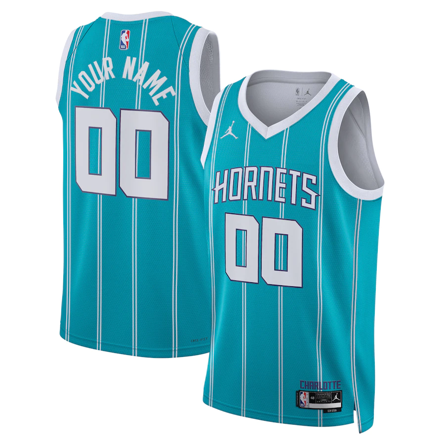 Custom Charlotte Hornets Jordan Brand Teal 2022-23 Swingman Jersey