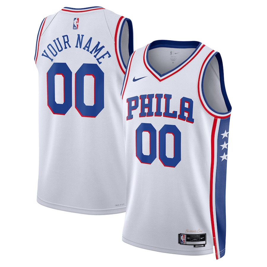 Custom Philadelphia 76ers White 2022-23 Swingman Jersey - Association Edition
