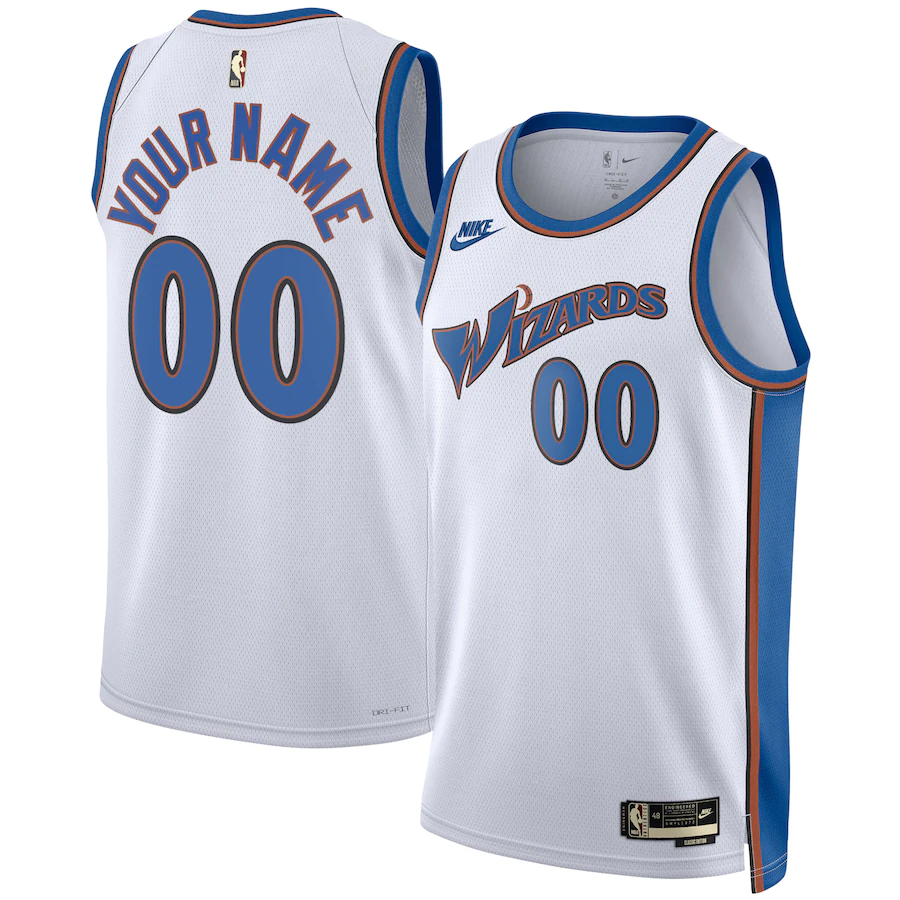 Custom Washington Wizards White 2022-23 Swingman Jersey - Classic Edition