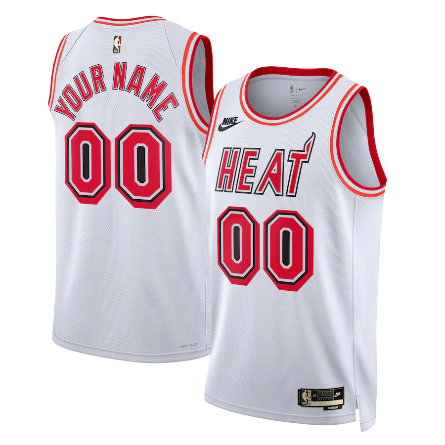 Custom Miami Heat White 2022-23 Swingman Jersey - Classic Edition