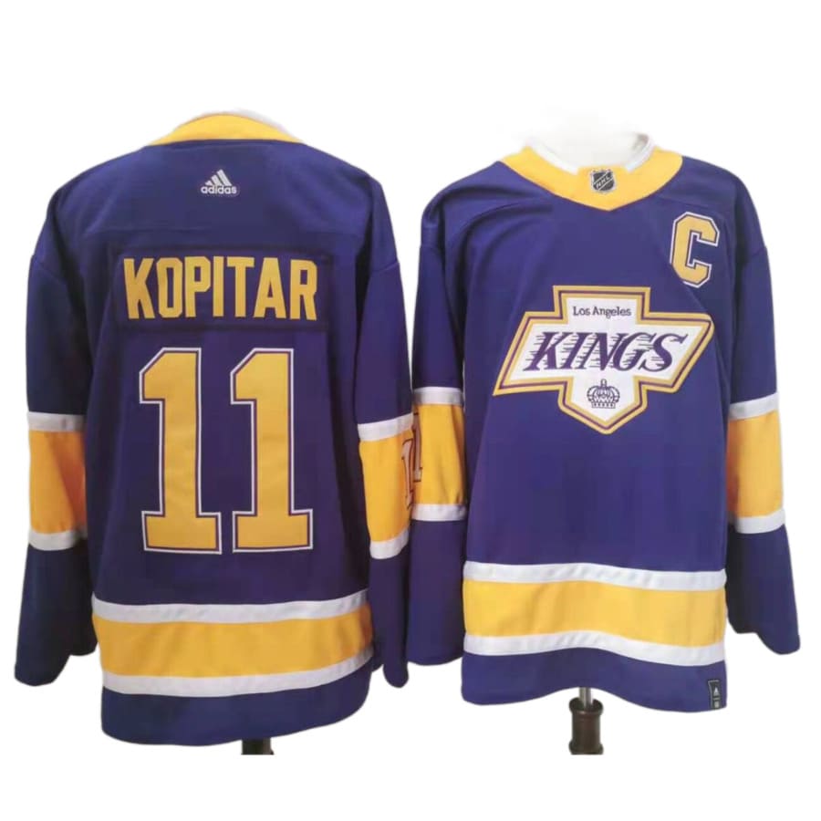 Men's Los Angeles Kings Anze Kopitar adidas Purple Authentic Player Jersey