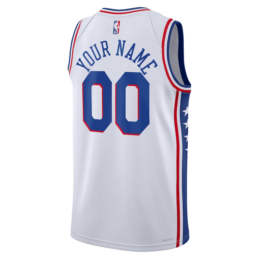 Custom Philadelphia 76ers White 2022-23 Swingman Jersey - Association Edition