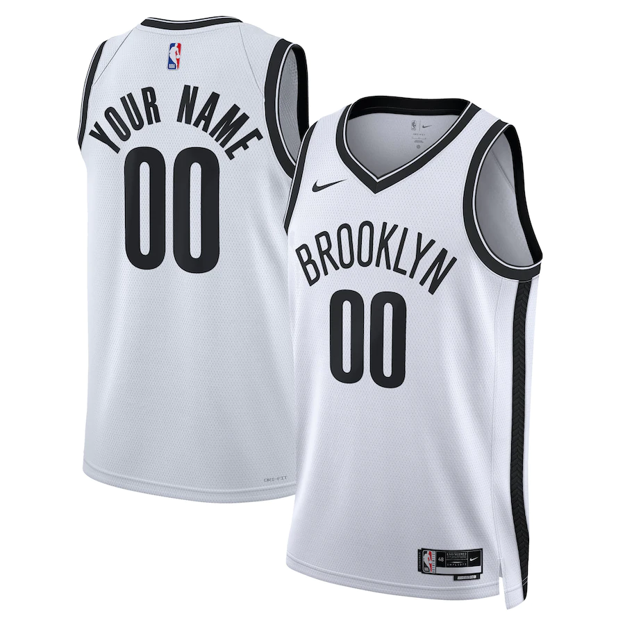 Custom Brooklyn Nets White 2022-23 Swingman Jersey - Association Edition