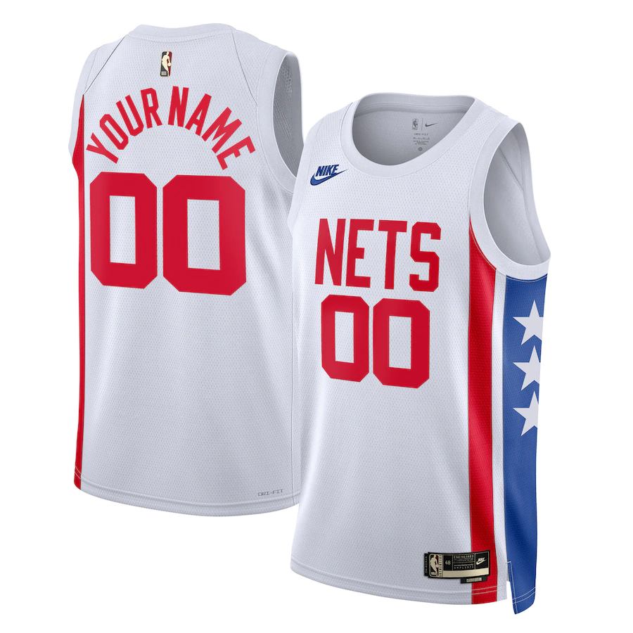 Custom Brooklyn Nets White 2022-23 Swingman Jersey - Classic Edition