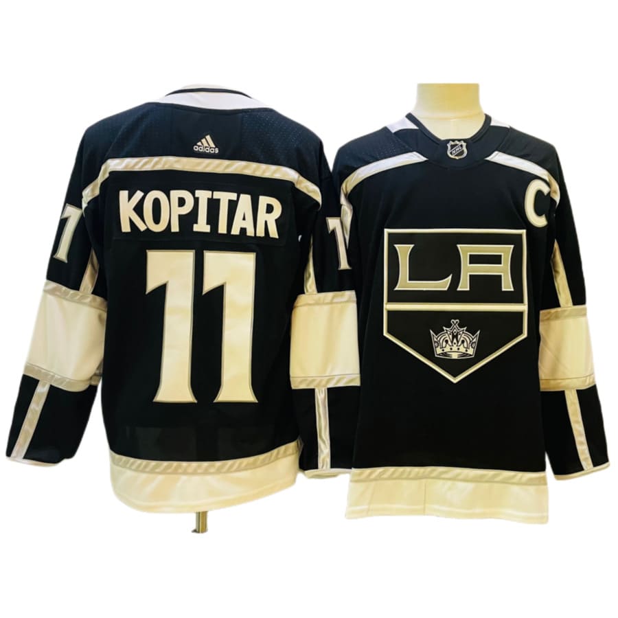 Men's Los Angeles Kings Anze Kopitar adidas Black Home Authentic Player Jersey