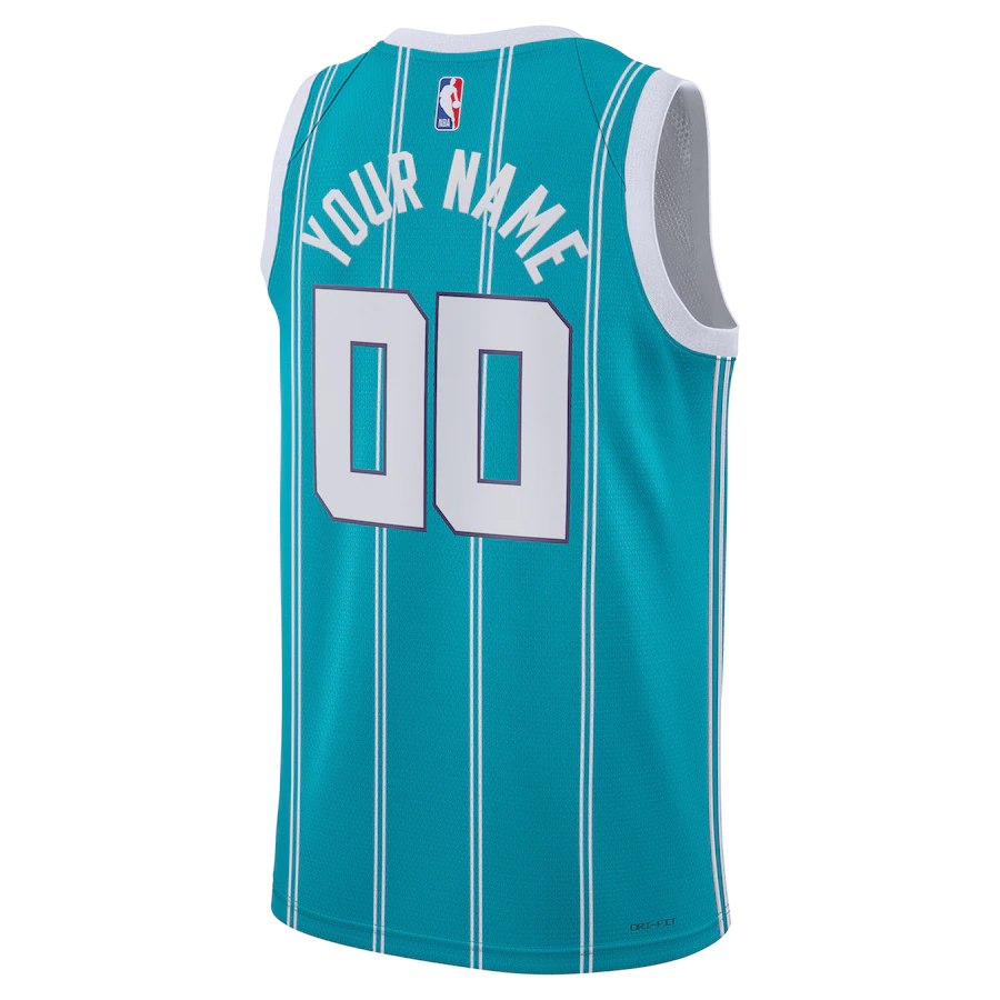 Custom Charlotte Hornets Jordan Brand Teal 2022-23 Swingman Jersey