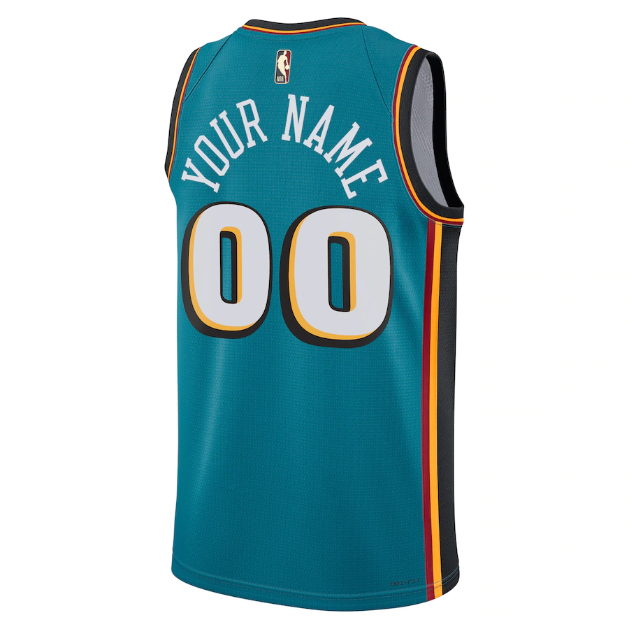 Custom Detroit Pistons Teal 2022-23 Custom Swingman Jersey - Classic Edition