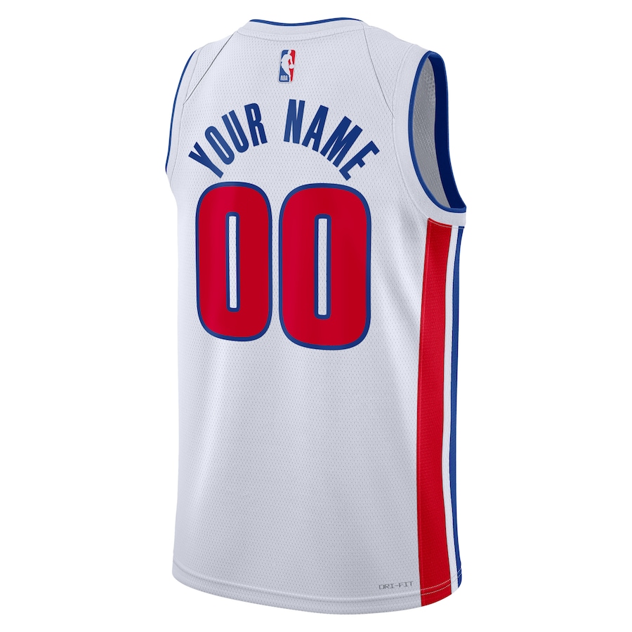 Custom Detroit Pistons White 2022-23 Swingman Jersey - Icon Edition