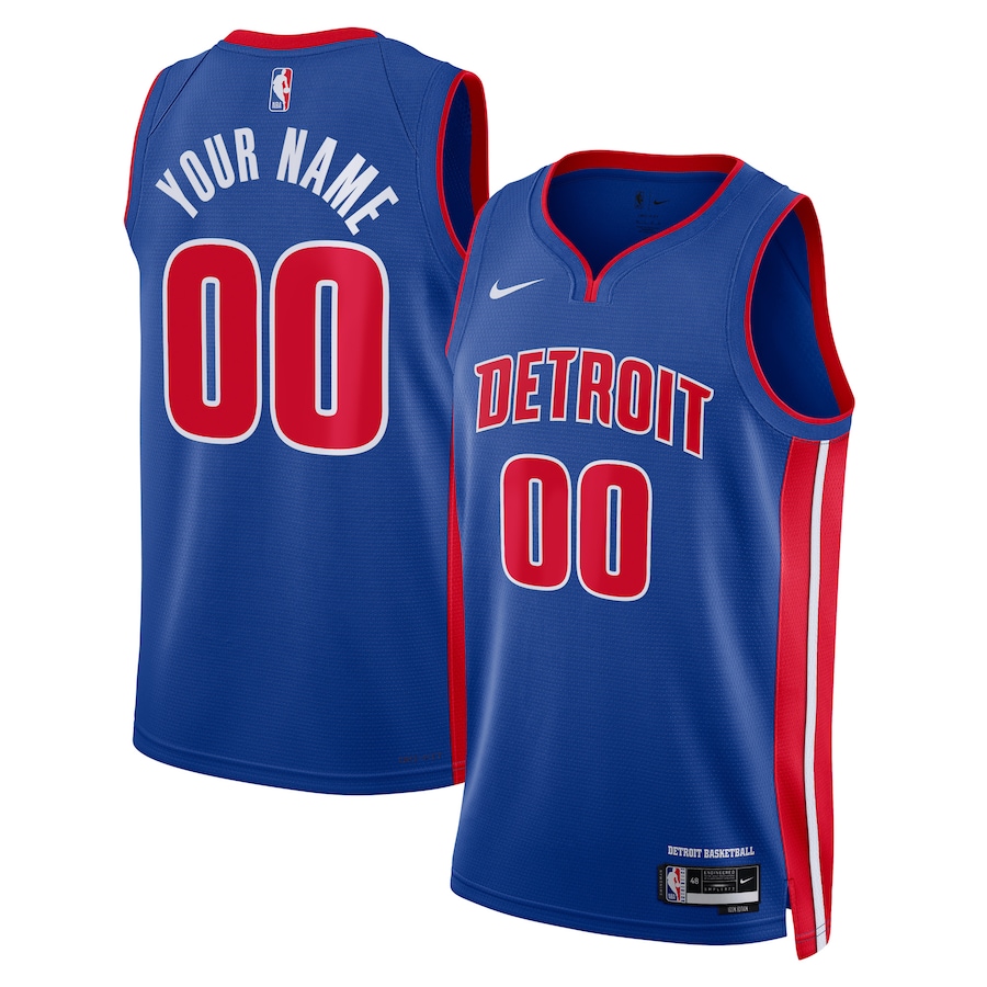 Custom Detroit Pistons Blue 2022-23 Swingman Jersey - Icon Edition