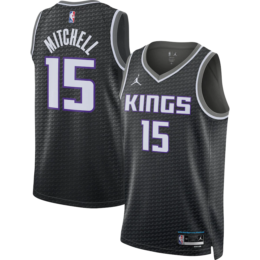 Men's Sacramento Kings Davion Mitchell Jordan Brand Black 2022-23 Statement Edition Swingman Jersey