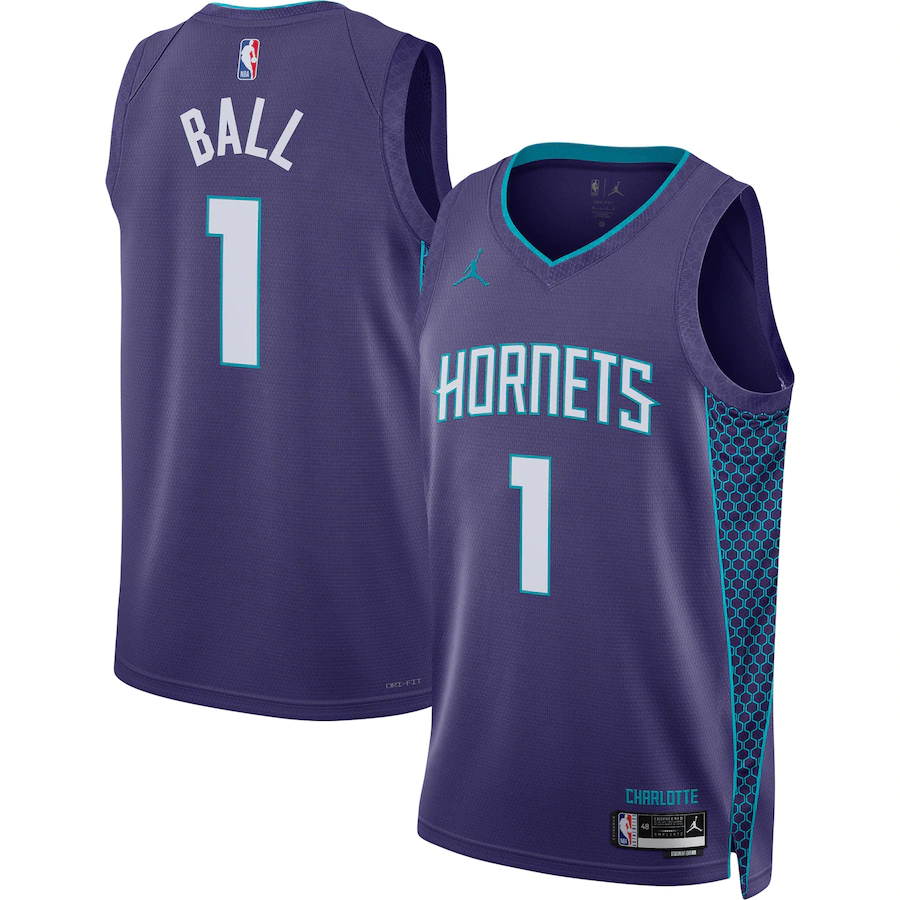Men's Charlotte Hornets LaMelo Ball Jordan Brand Purple 2022-23 Statement Edition Swingman Jersey