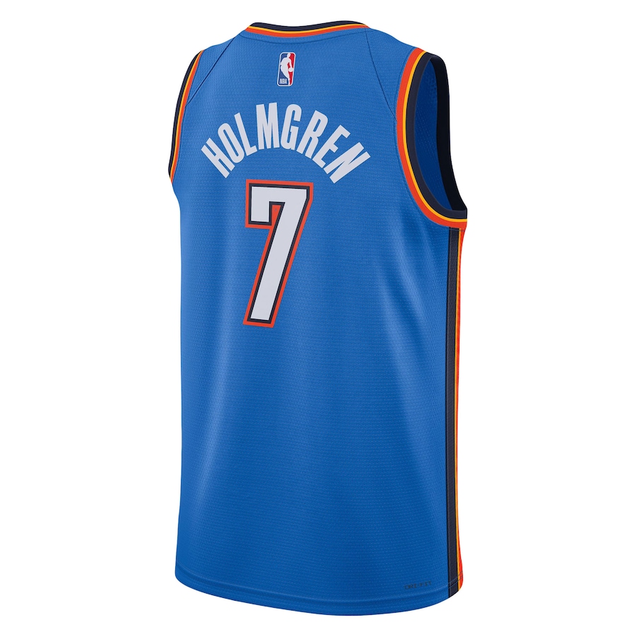 Men's Oklahoma City Thunder Chet Holmgren Blue 2022 NBA Draft First Round Pick Player Swingman Jersey - Icon Edition