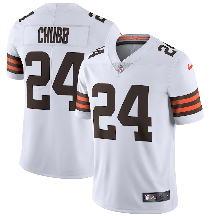 Cleveland Browns Nick Chubb White Vapor Limited Jersey