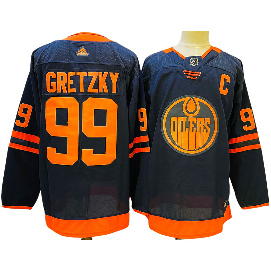 Men's Edmonton Oilers Wayne Gretzky Navy Alternate Authentic Player Jersey