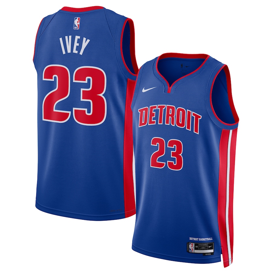 Men's Detroit Pistons Jaden Ivey Blue 2022 NBA Draft First Round Pick Swingman Jersey - Icon Edition
