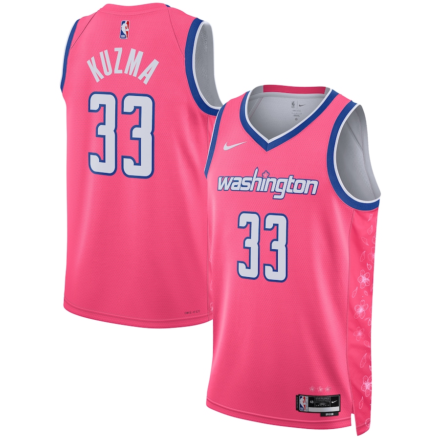 Men's Washington Wizards Kyle Kuzma Pink 2022-23 Swingman Jersey - City Edition
