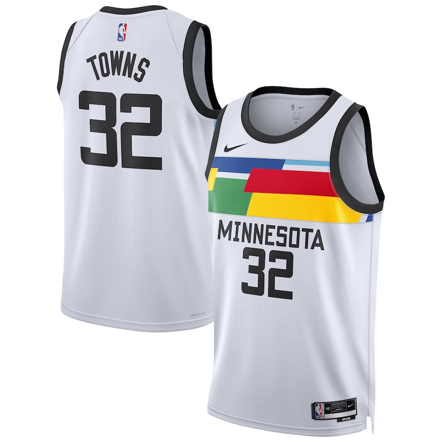 Men's Minnesota Timberwolves Karl-Anthony Towns White 2022-23 Swingman Jersey - City Edition