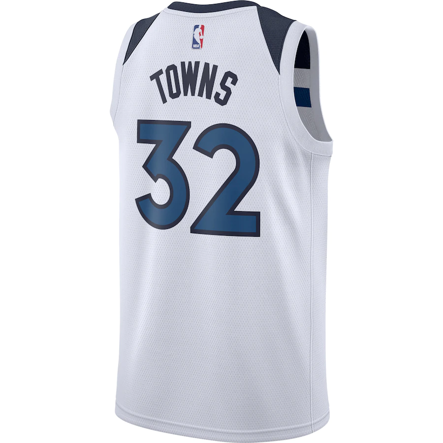 Men's Minnesota Timberwolves Karl-Anthony Towns White Swingman Jersey - Association Edition