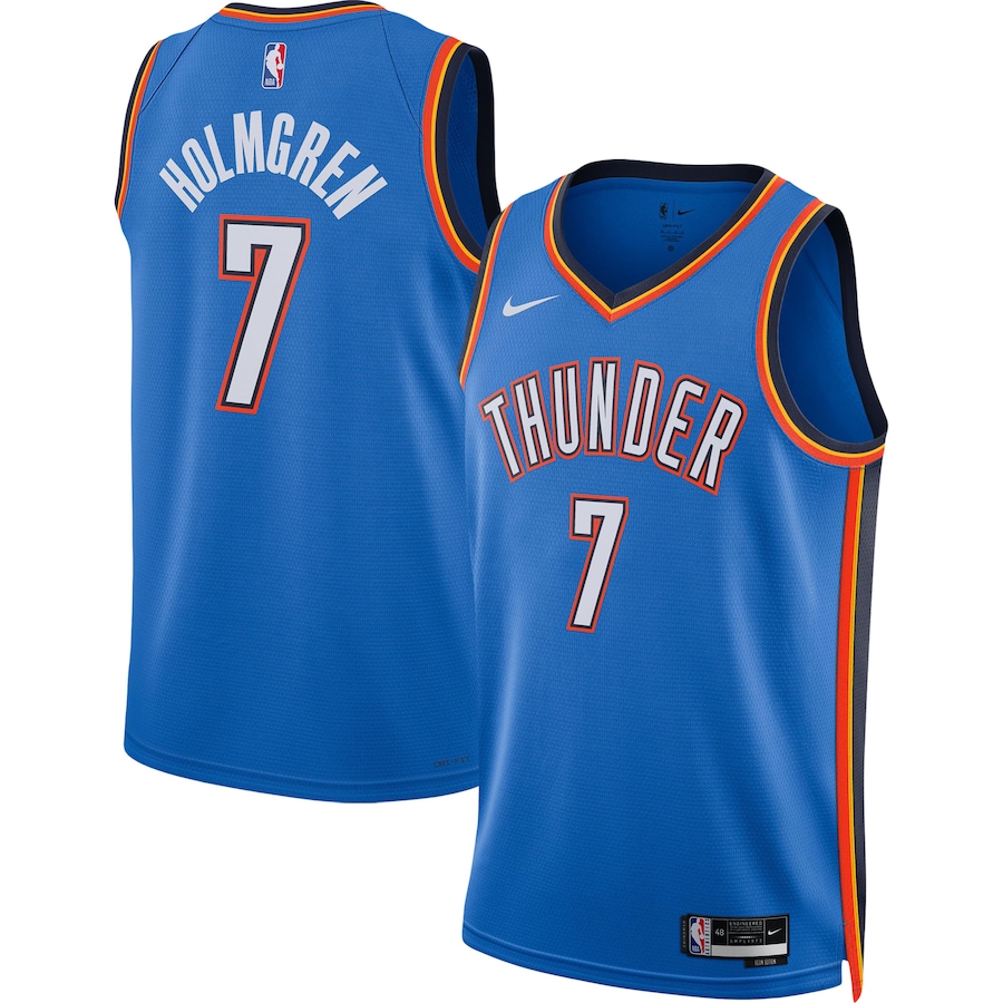 Men's Oklahoma City Thunder Chet Holmgren Blue 2022 NBA Draft First Round Pick Player Swingman Jersey - Icon Edition