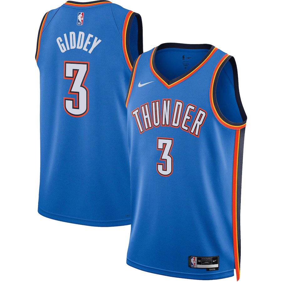 Men's Oklahoma City Thunder Josh Giddey Blue 2022-23 Swingman Jersey - Icon Edition