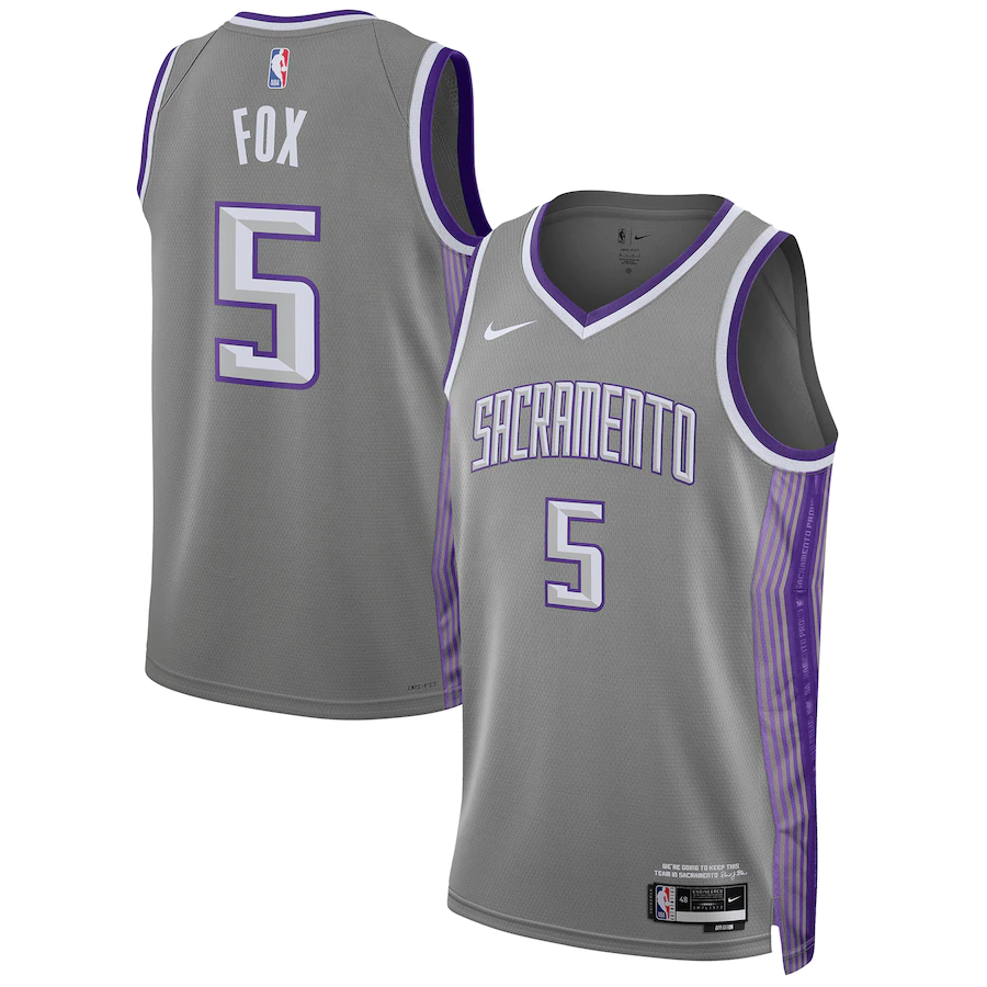 Men's Sacramento Kings De'Aaron Fox Anthracite 2022-23 Swingman Jersey - City Edition