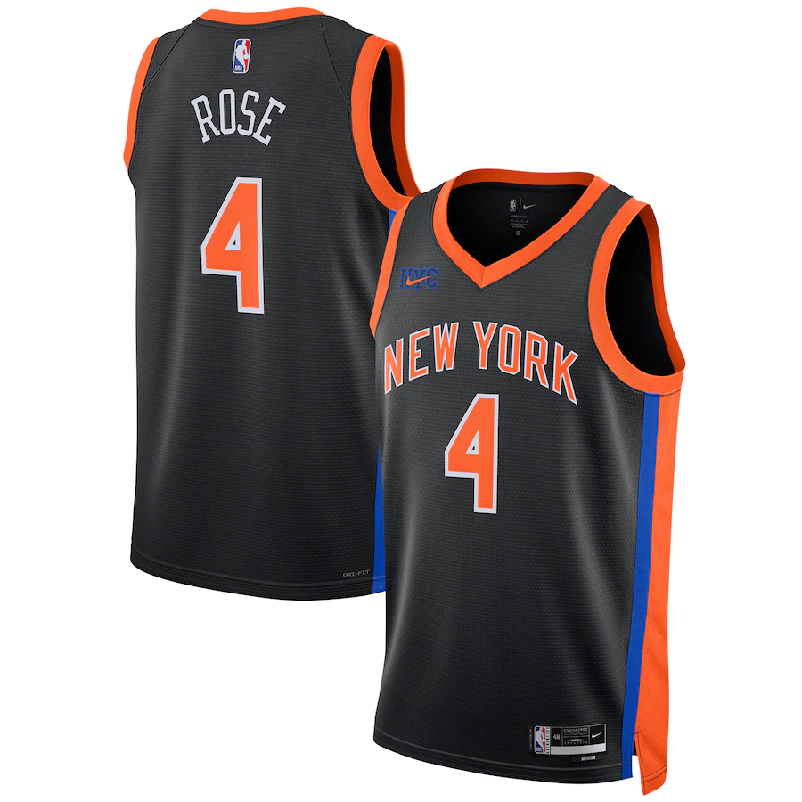 Men's New York Knicks Derrick Rose Black 2022-23 Swingman Jersey - City Edition