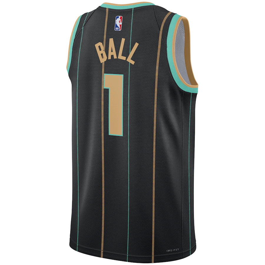 Men's Charlotte Hornets LaMelo Ball Jordan Brand Black 2022-23 Swingman Jersey - City Edition