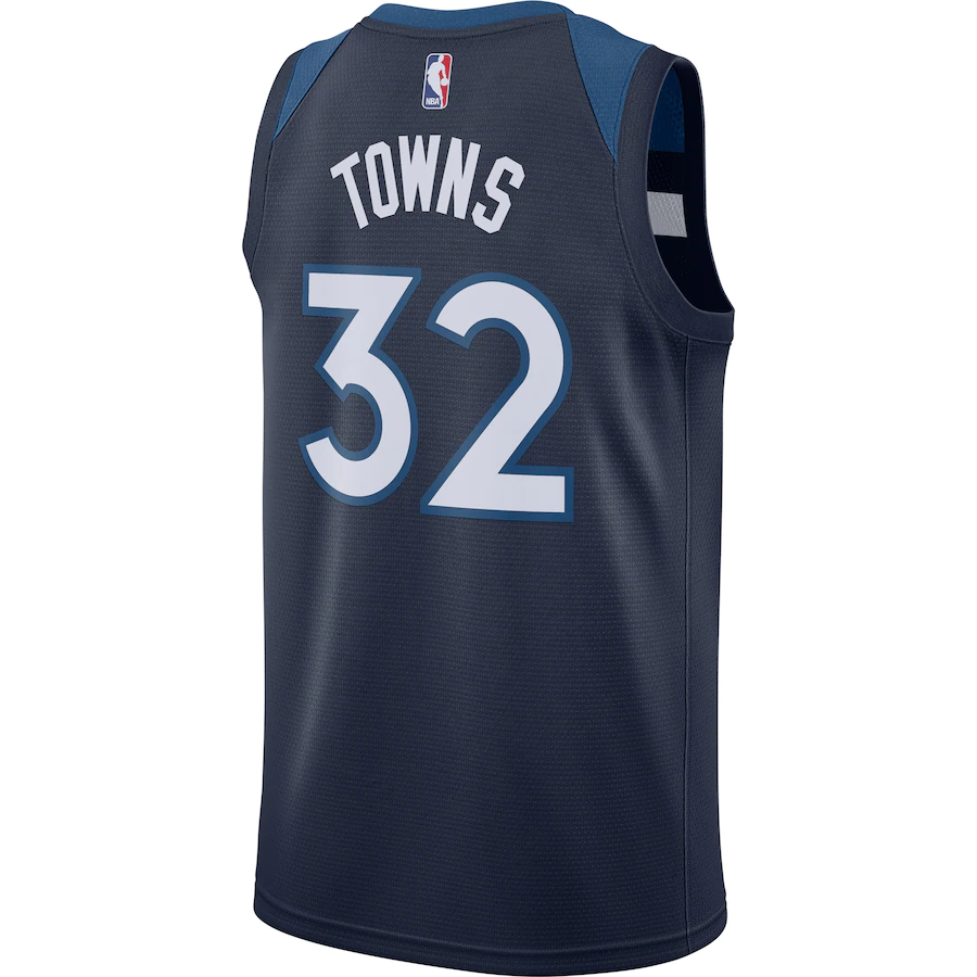 Men's Minnesota Timberwolves Karl-Anthony Towns Navy Swingman Jersey - Icon Edition