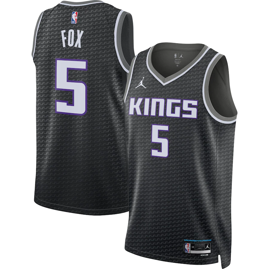 Men's Sacramento Kings De'Aaron Fox Jordan Brand Black 2022-23 Statement Edition Swingman Jersey