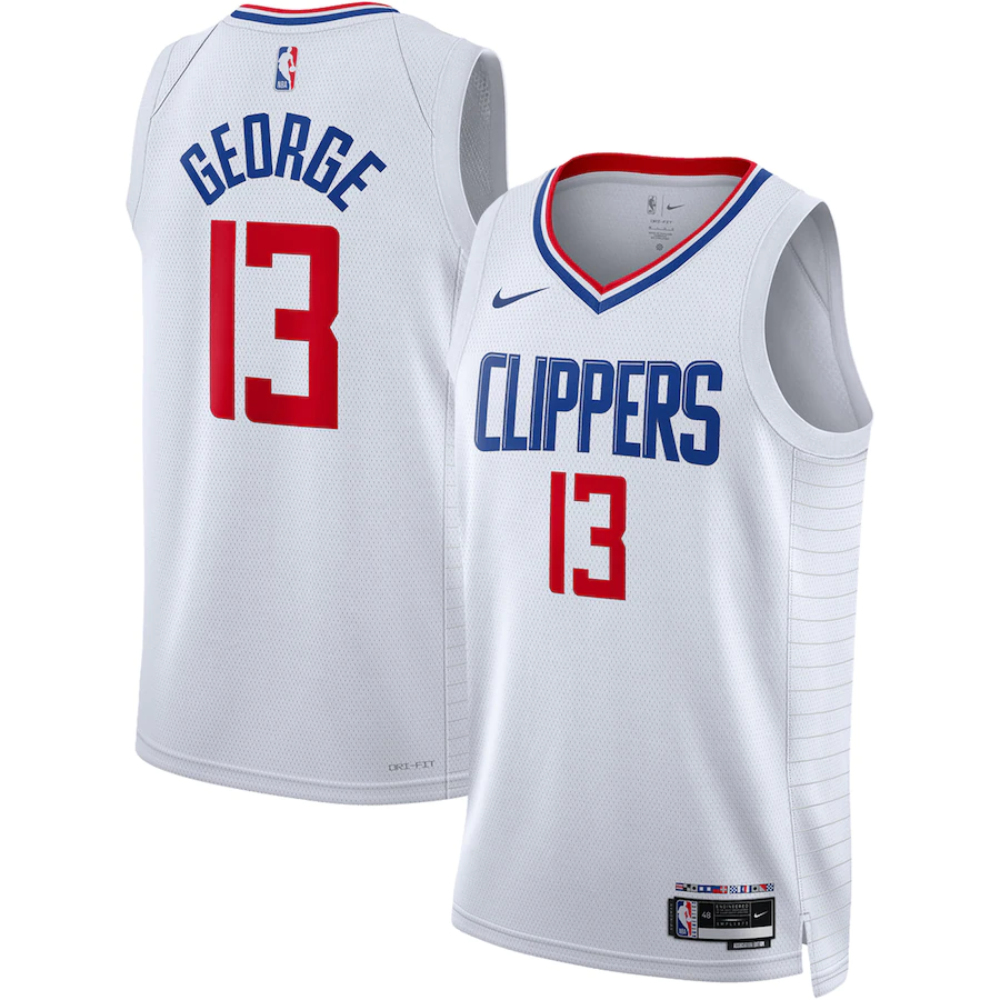 Men's LA Clippers Paul George White Swingman Jersey - Association Edition