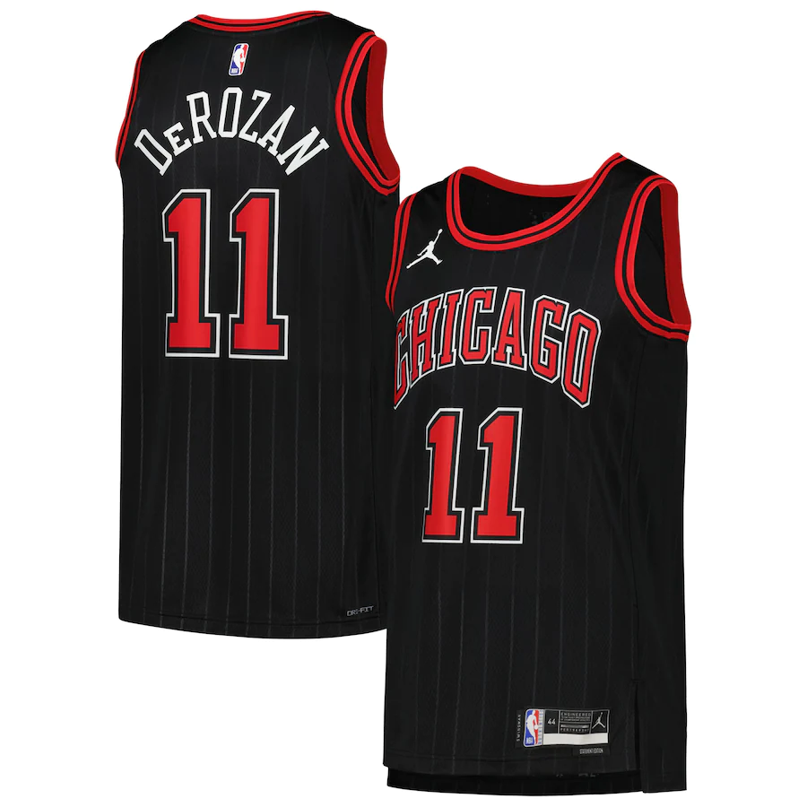 Men's Chicago Bulls DeMar DeRozan Jordan Brand Black 2022-23 Swingman Jersey - Statement Edition
