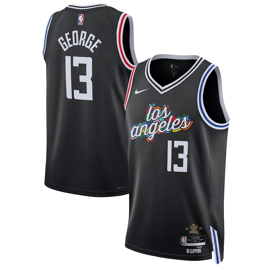 Men's LA Clippers Paul George Black Swingman Jersey - City Edition