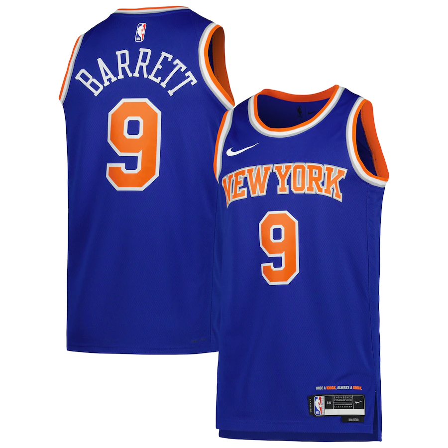 Men's New York Knicks RJ Barrett Blue 2022-23 Swingman Jersey - Icon Edition