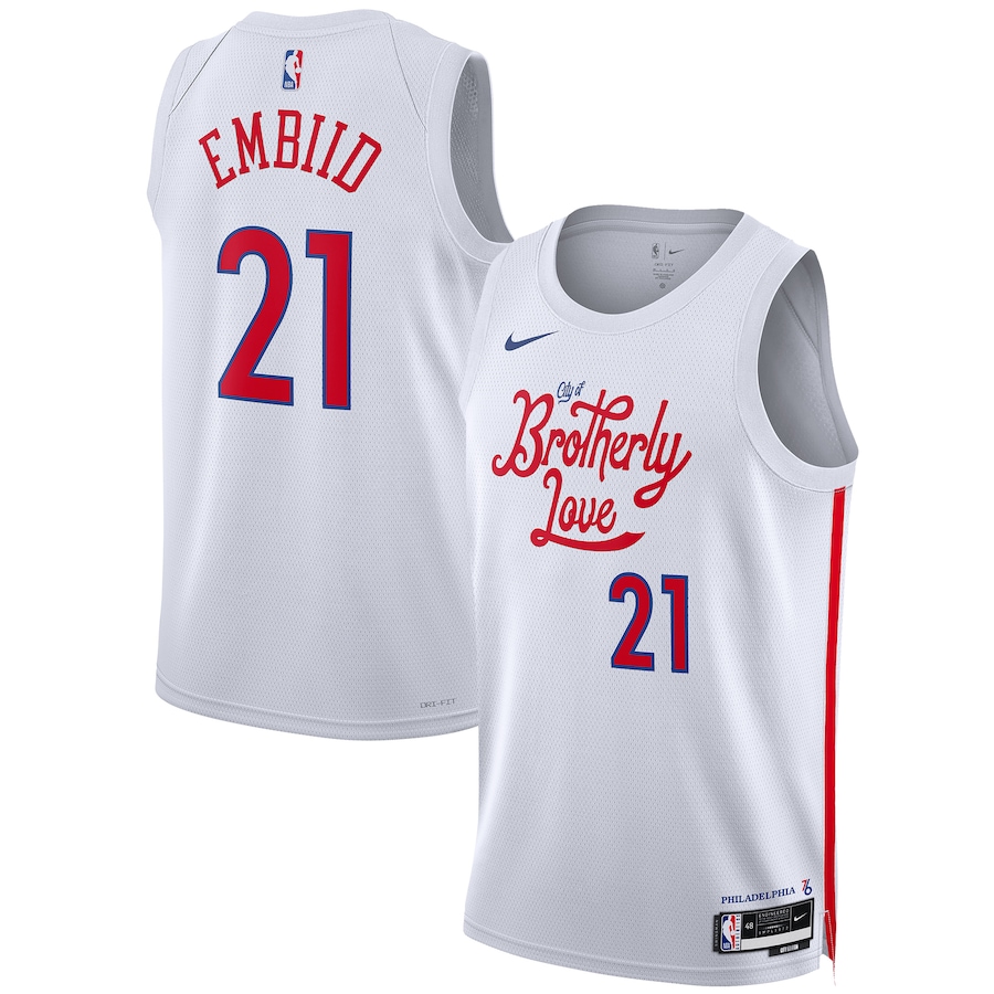 Men's Philadelphia 76ers Joel Embiid White 2022-23 Swingman Jersey - City Edition