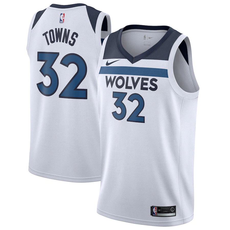Men's Minnesota Timberwolves Karl-Anthony Towns White Swingman Jersey - Association Edition
