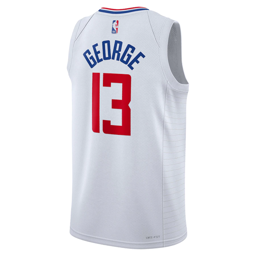 Men's LA Clippers Paul George White Swingman Jersey - Association Edition