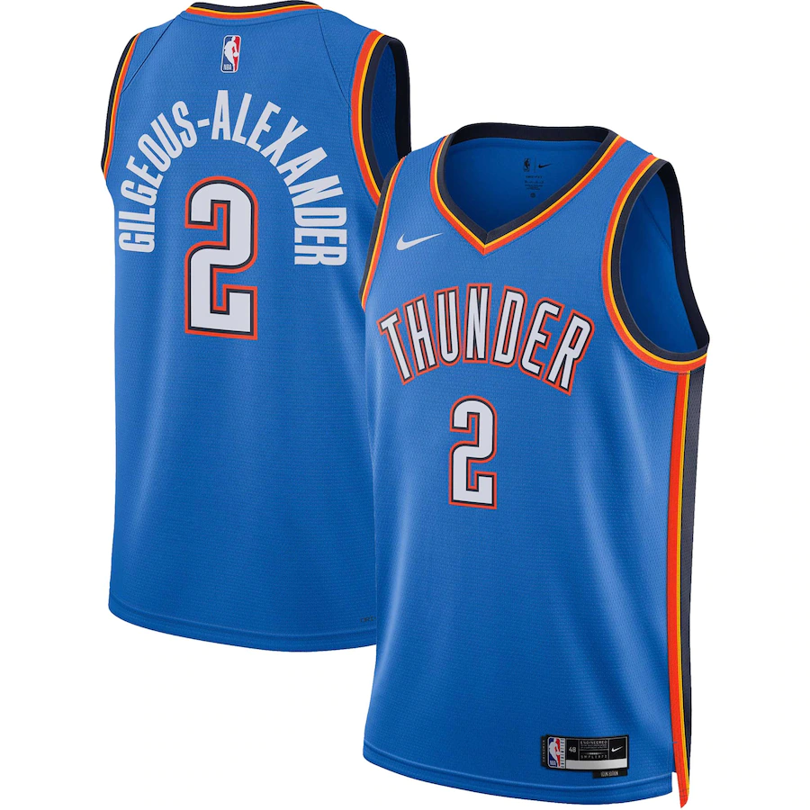 Men's Oklahoma City Thunder Shai Gilgeous-Alexander Blue 2022-23 Swingman Jersey - Icon Edition