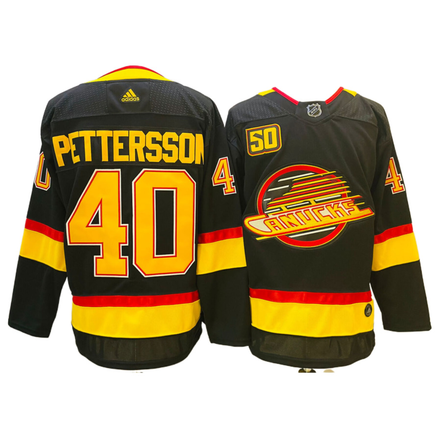Men's Vancouver Canucks Elias Pettersson Black Alternate Authentic Player Jersey