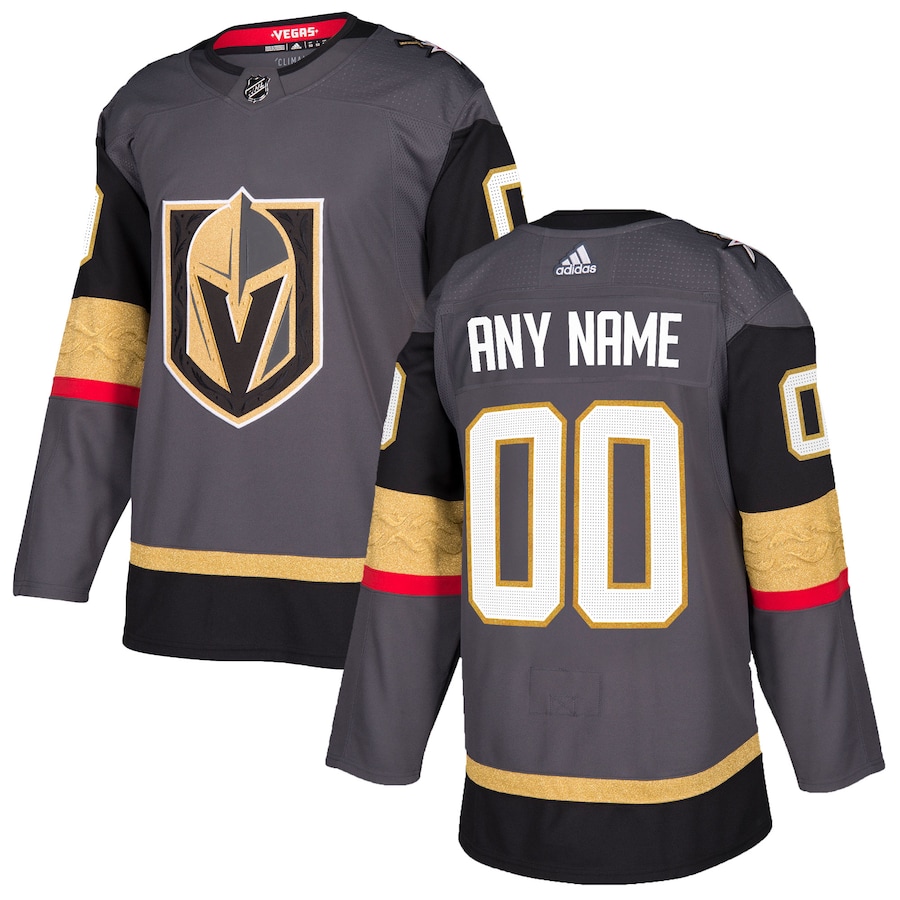 Custom Men's Vegas Golden Knights adidas Gray Authentic Jersey